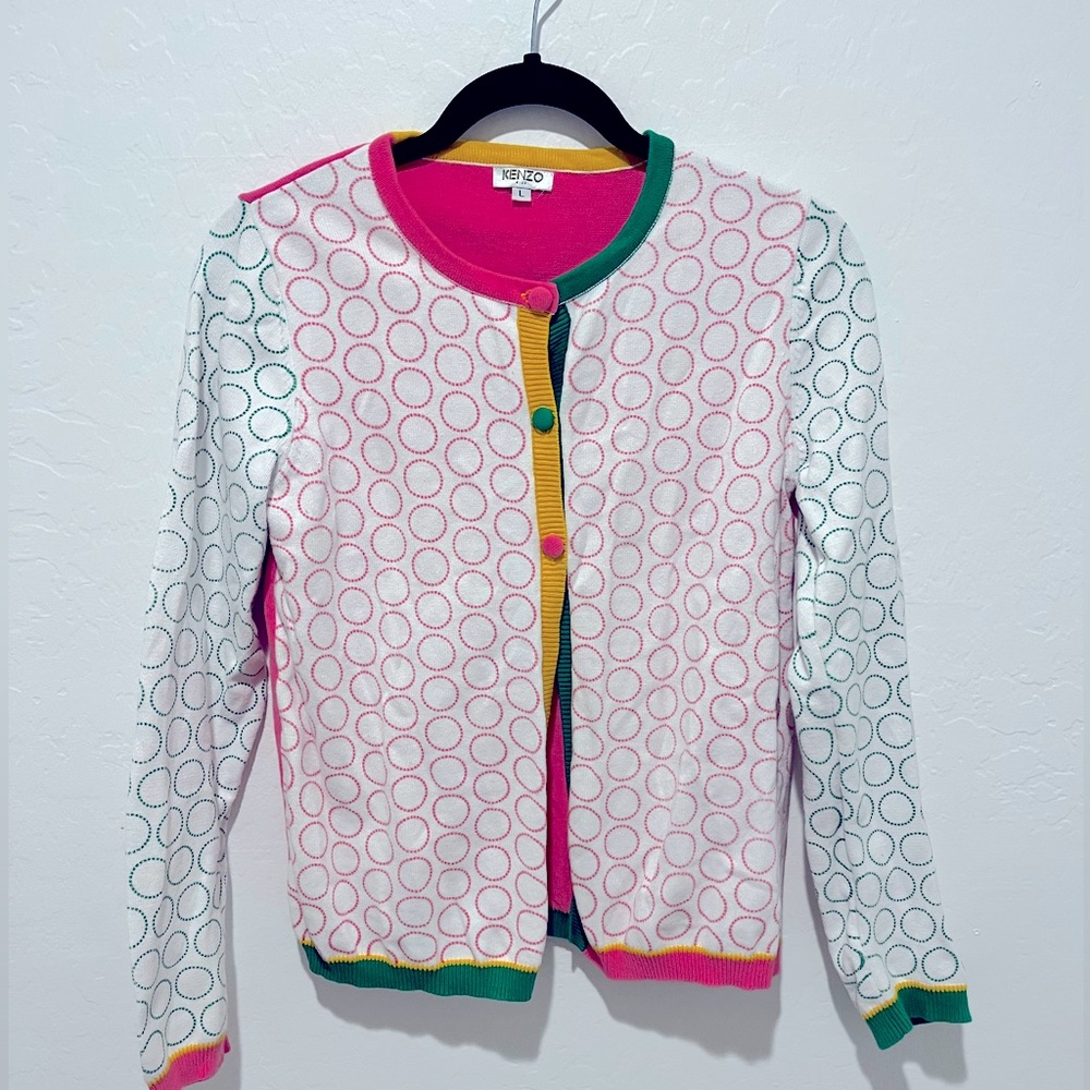 Vintage Kenzo Kids Cardigan – Size Large – 100% Cotton